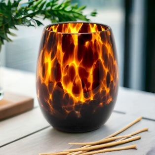 Leopard/Tortoiseshell  Glass Candle 360g