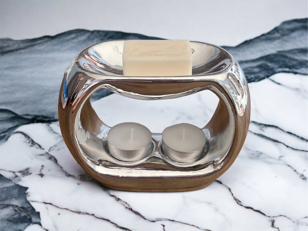 Chrome Double Tea Light Burner  REDUCED TO CLEAR - WAS €15.00